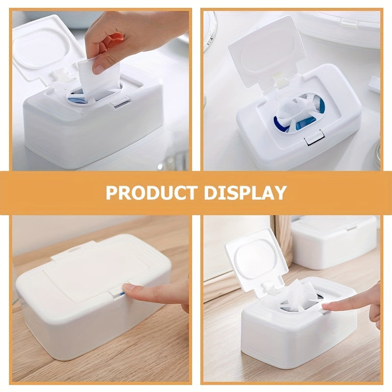 1 unidad FreshBox Dispensador de toallitas portátil rectangular de plástico, contenedor rellenable de pañuelos de papel para baño y cocina