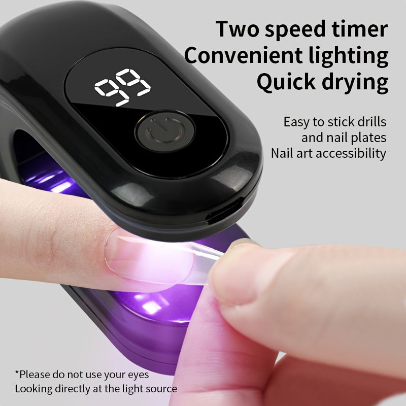 Linterna Portátil para Uñas con Pantalla LCD Digital, Endurecedor de Gel USB que Seca en 3 Segundos, Lámpara Compacta para Hogar y Salón - /Blanco - Compatible con Acrílico, Gels LED, Equipo de Pedicura, Tecnología Inteligente, Ideal para Aficionados a l
