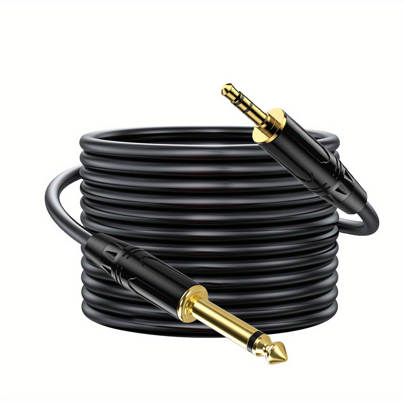 Cable de Audio i-zclive de 3.5mm a 6.5mm, Cable de Audio Mono de Doble Núcleo y Doble Blindaje de 6.35mm, Carcasa de Aleación de Aluminio Cable AUX Macho de 3.5mm a Macho de 6.35mm Aplicable para teléfono móvil, computadora, notebook, tarjeta de sonido,