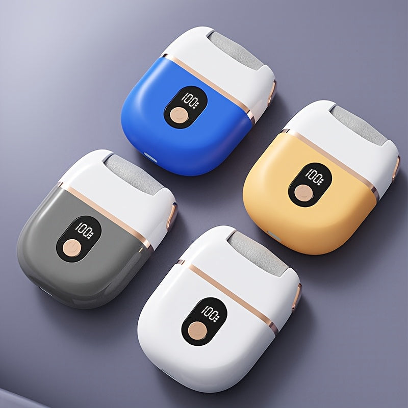 Máquina de picar carne eléctrica con visibilidad de batería, operación de un solo botón, eliminación de luz muerta beige, sin pies, con reemplazo desmontable para uso doméstico, exfoliante para el cuidado de los pies.