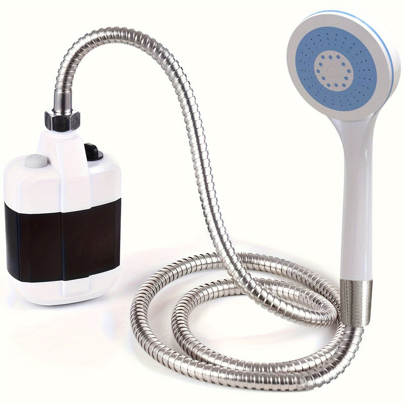 Puerta de Ducha Eléctrica Portátil para Camping con Carga USB, Ideal para Playa, Natación y Senderismo - Incluye Manguera, Kit de Ducha Externa para Viajes en Autocaravana