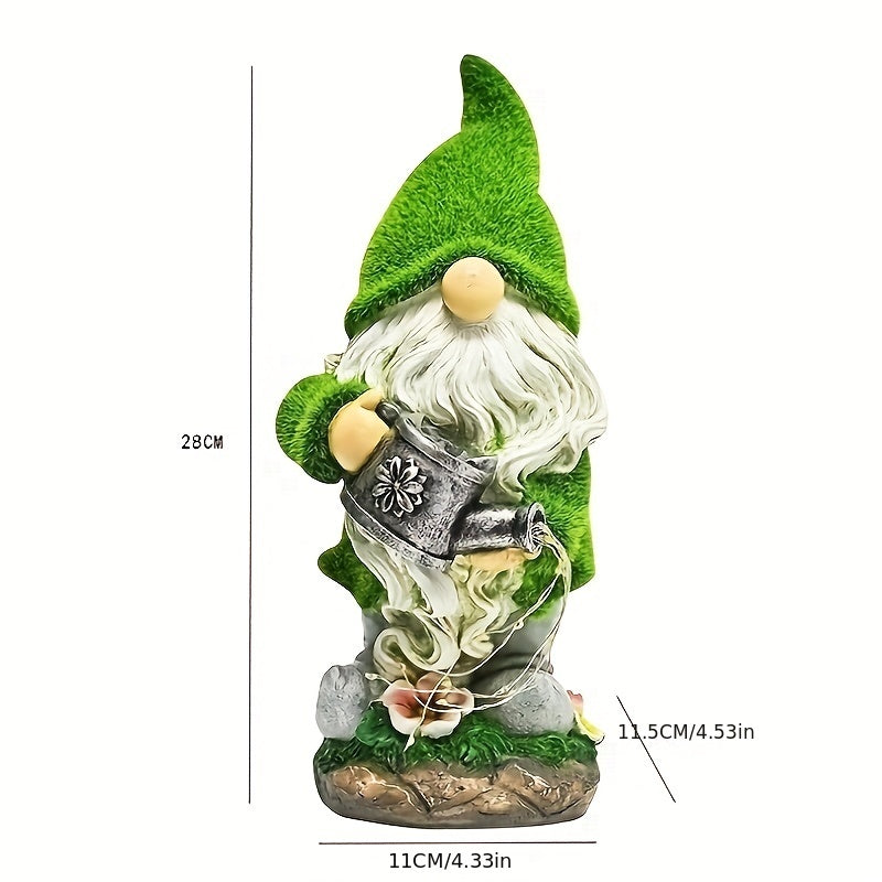Adorno de Resina para Jardín y Césped con Luz Solar de Botella de Elfo para Exteriores, a Prueba de Salpicaduras, Estatua de Enano de Resina Flocada, Regalo de Navidad