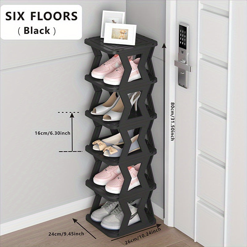 1 Pieza, Zapatero Multicapa, Zapatero Alto Y Estrecho, Adecuado Para Espacios Pequeños, Zapatero Plegable, Zapatero Vertical, Estructura Estable