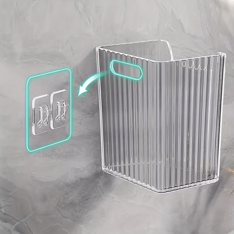 1 Estante De Almacenamiento Para Pasta De Dientes Y Cepillos De Dientes, Caja De Almacenamiento Montada En La Pared, Tubo De Almacenamiento Para Maquinilla De Afeitar, Cesta De Almacenamiento Multifunción Para Baño, Accesorios De Baño