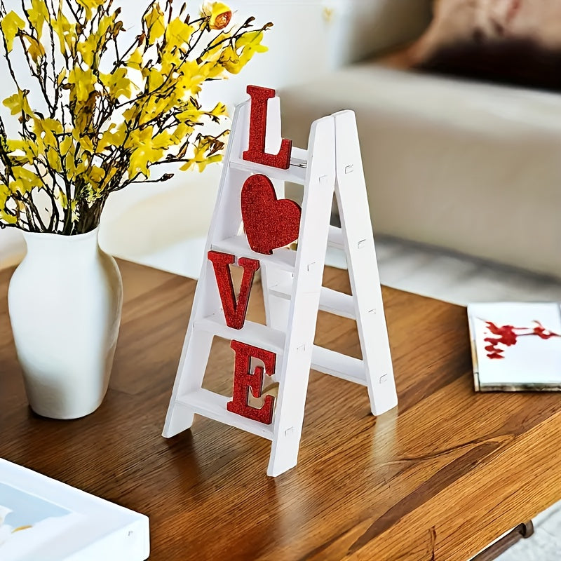 Un modelo de escalera de madera con amor, carta de amor, pieza decorativa DIY, caja de manzana hecha a mano, adecuada para exhibición en escritorio, escritorio de oficina y decoración de estudio.