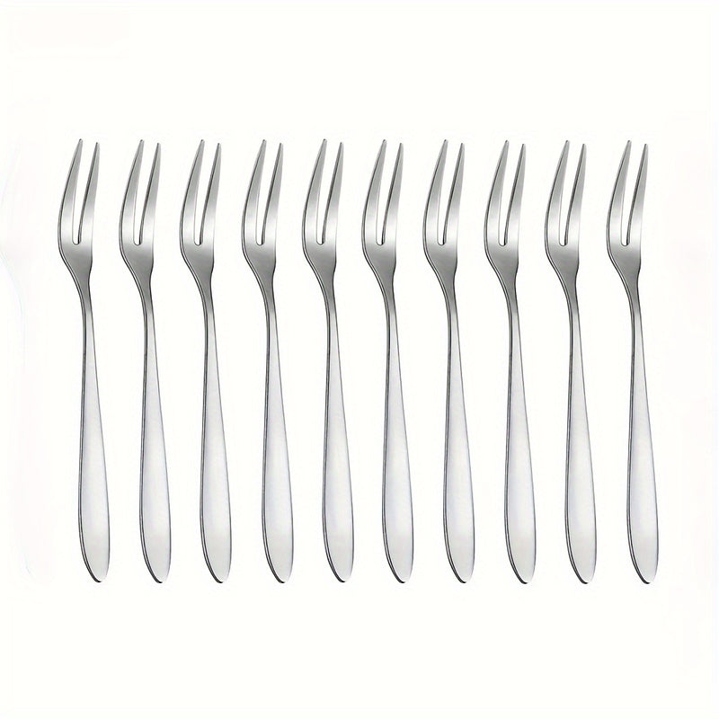 10/20/50 piezas Juego de tenedores de postre de acero inoxidable, tenedores de pastel modernos, tenedores para ensalada de frutas, utensilios de cocina reutilizables, para uso doméstico y en restaurantes