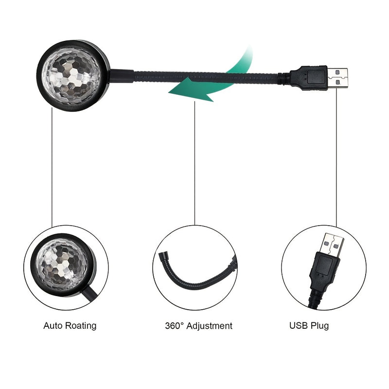 Lámpara de Proyección de Efecto Mágico de Ritmo Musical USB para Escenario, Luz de Disco LED para Fiestas