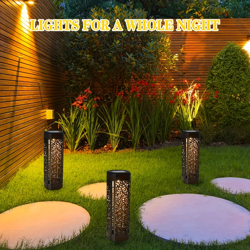 8/4pcs Luces Solares de Jardín para Halloween | Luces LED Huecas en ABS, Decoración Espeluznante para Exteriores, Iluminación Solar Eficiente para Patio, Césped y Calle (Desmontables y Fácil Instalación)