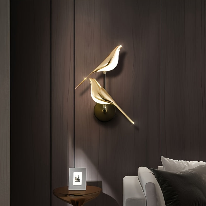 1/2 piezas de Aplique de Pared LED Moderno y Creativo en Forma de Ave, Tres Colores Disponibles para Sala de Estar o Pasillo de Televisión con Herrajes de Montaje
