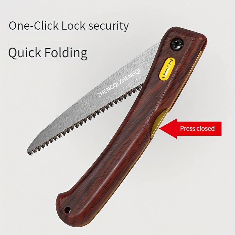 Sierra de Mano Plegable ZHENGQI 3 Lados con Hoja Ligera para Madera/Metal - Diseño Manual Sin Batería, Ideal para Carpintería, Podas y Proyectos DIY, Herramientas de Trabajo en Madera