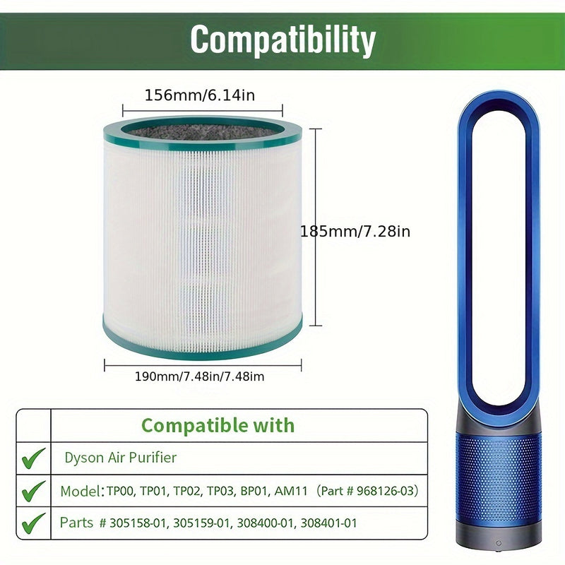 Filtro HEPA de Primera Calidad para Purificadores de Aire Dyson - Compatible con los Modelos TP00/TP01/TP02/TP03/BP01/AM11, Mejora la Calidad del Aire Interior
