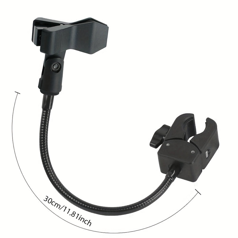 Soporte de micrófono profesional con manguera metálica flexible, soporte portátil ajustable para microfonía con cuello flexible, pinza potente McSpring McClamp, perilla de bloqueo práctica, ideal para transmisiones en vivo, podcasts y grabaciones, base u