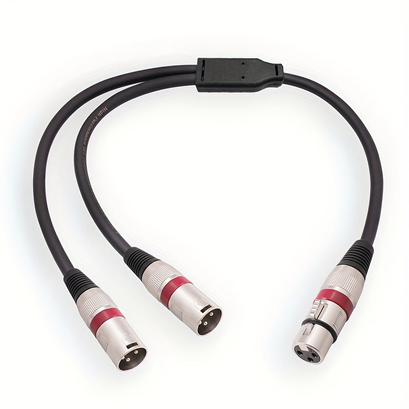 1pc Divisor de Audio Profesional XLR, Cable Adaptador Macho a Hembra de 19.69", Compatible con Mezclador, Cámara, Amplificador, Caja de Sonido, Micrófono, Amplificador de Potencia - Metal, Negro/Rojo/Azul, para PC