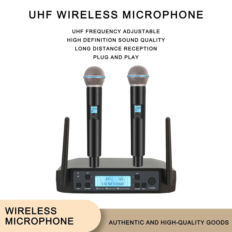 Micrófono inalámbrico GLXD4, sistema profesional de karaoke de mano de 4 canales para karaoke en casa, reuniones, fiestas, DJS, bodas, configuraciones familiares de KTV