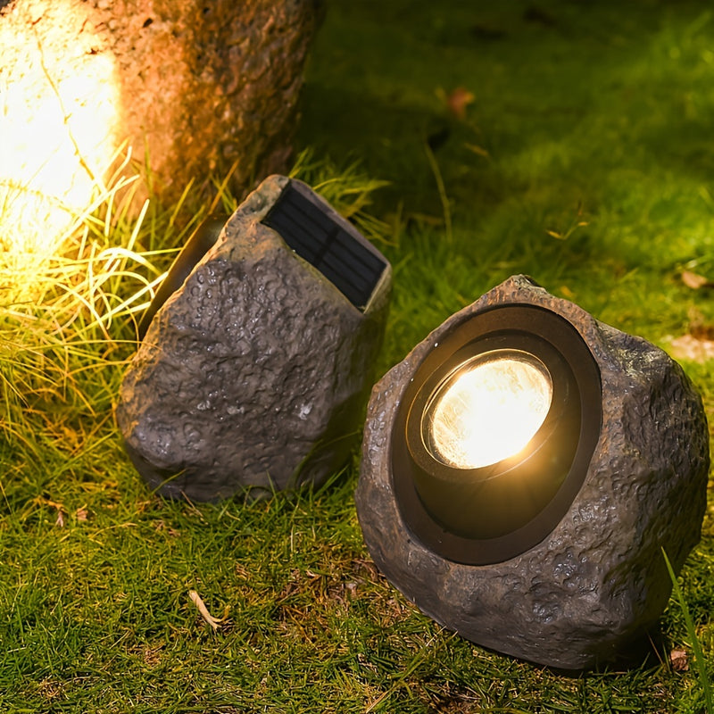 1pc de Lámpara de Piedra de Simulación Solar, Disponible en Luz Cálida/Luz Blanca, con Dos Opciones de Colores LED, Adecuada para Caminos, Patios, Céspedes, Jardines de Villa y Como Regalos para Navidad y Halloween.