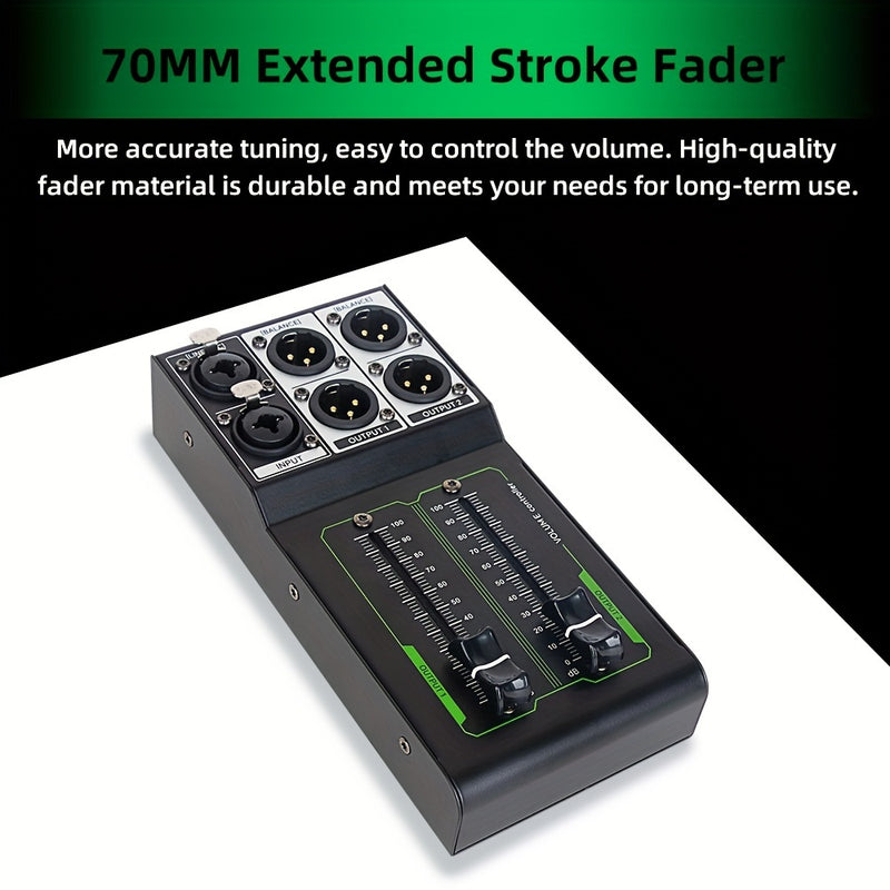 Controlador de Volumen Pasivo AROMA - Alta Fidelidad, Entrada/Salida Sin Ruido, Ajuste de Calidad de Sonido Sin Pérdidas, Metal Negro con Detalles Verdes, Compatible con PC, 36V y Menos, para una Experiencia de Audio Mejorada