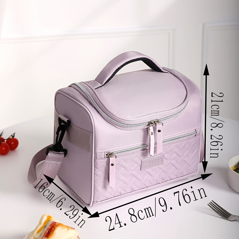 Nueva bolsa de almuerzo pintada a mano de moda. Bolsa de comida no alimentaria, viaje al aire libre, picnic de mano grande capacidad aislada, regreso a la escuela.