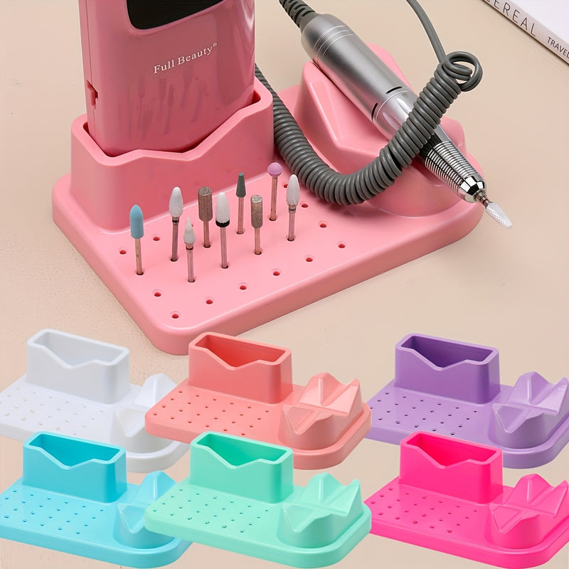 1 pieza, organizador de herramientas de arte de uñas con múltiples compartimentos - Portátil, soporte de taladro de manicura con múltiples ranuras para herramientas de arte de uñas, esmalte de uñas y accesorios - Ideal para uso en salón y hogar, almacena