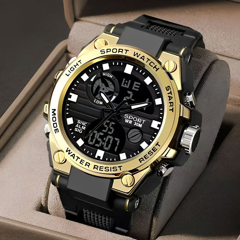 Reloj electrónico multifuncional, moderno para adolescentes, reloj despertador luminoso impermeable con cronómetro, fecha y diseño deportivo casual