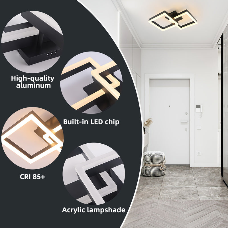 1 Pieza, Lámpara De Techo Cuadrada LED Para Cocina, Sala De Estar De Diseño Moderno, Lámpara De Pasillo, Luz Blanca Cálida De Dormitorio, De Techo Cuadrada Para Sala De Estar Y Dormitorio