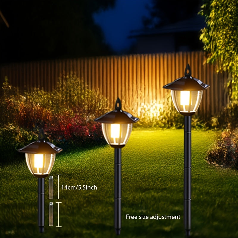 1pc/2pcs Luces de jardín retro solares, Luces de paisaje alimentadas por energía solar, utilizadas para patio, césped, camino de jardín, decoración de atmósfera de hotel, estanque y piscina