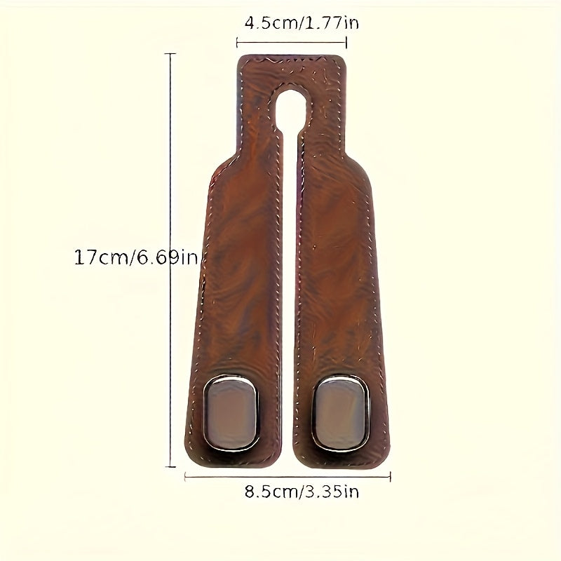 1 pieza de fundas de respaldo de asiento de coche de cuero sintético con ganchos metálicos ocultos - Accesorio interior elegante para todos los vehículos, disponible en beige, negro y marrón, accesorio interior | Interior moderno | Material duradero