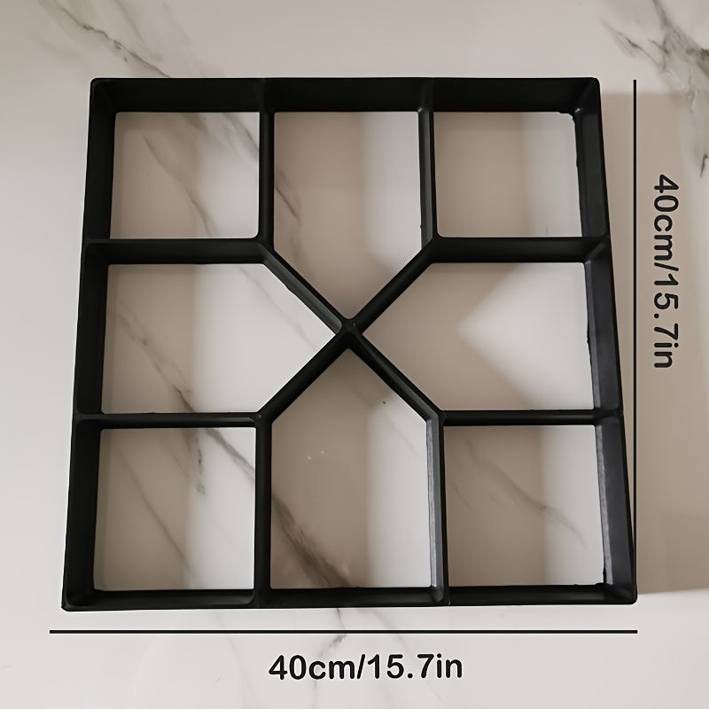 4 piezas de moldes de plástico reutilizables para senderos de hormigón de diseño geométrico, moldes de arcilla para hacer senderos de jardín, moldes de hormigón fáciles de usar para proyectos de hogar y jardín, accesorios de jardín modernos, moldes de pi