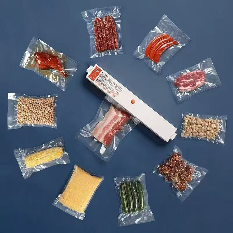 300cm*(28+25+20+15+12) Un conjunto de bolsas selladas al vacío con 5 tamaños no contiene Bisfenol A. La bolsa de vacío para alimentos se utiliza para el almacenamiento de alimentos, bolsas selladas al vacío, carne, frutas, verduras, harina y envasado de