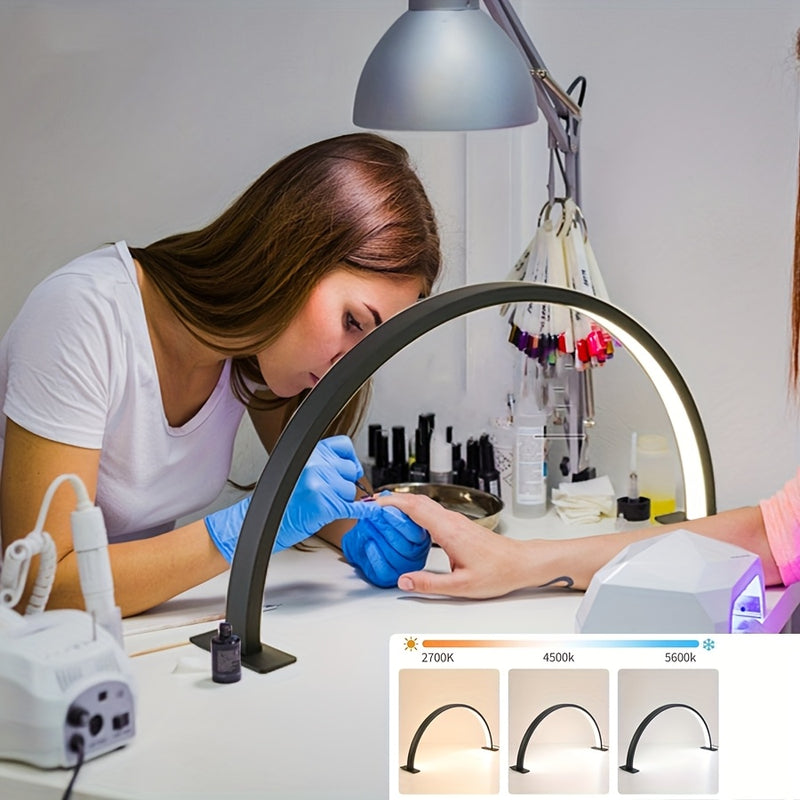 2025 Lámpara de Uñas Semi-Creciente Mejorada - Luz Profesional USB con Interruptor Encendido/Apagado, Brazo Extensible para Hogar y Salón - Compatible con Manicura, Pedicura, Maquillaje, Tatuajes y Manualidades - Construcción en Aluminio Duradero, Lámpar