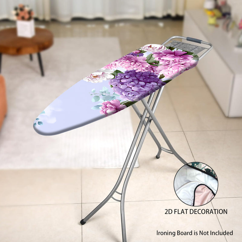 Fundas Lavables para Tabla de Planchar con Diseño Floral - Sin Necesidad de Tabla, Ajusta a la Mayoría de las Mesas Estándar, Decoración para Lavandería en Rosa, Blanco y Verde - Accesorio Fácil de Instalar, Material Easyclean, 2D Plano