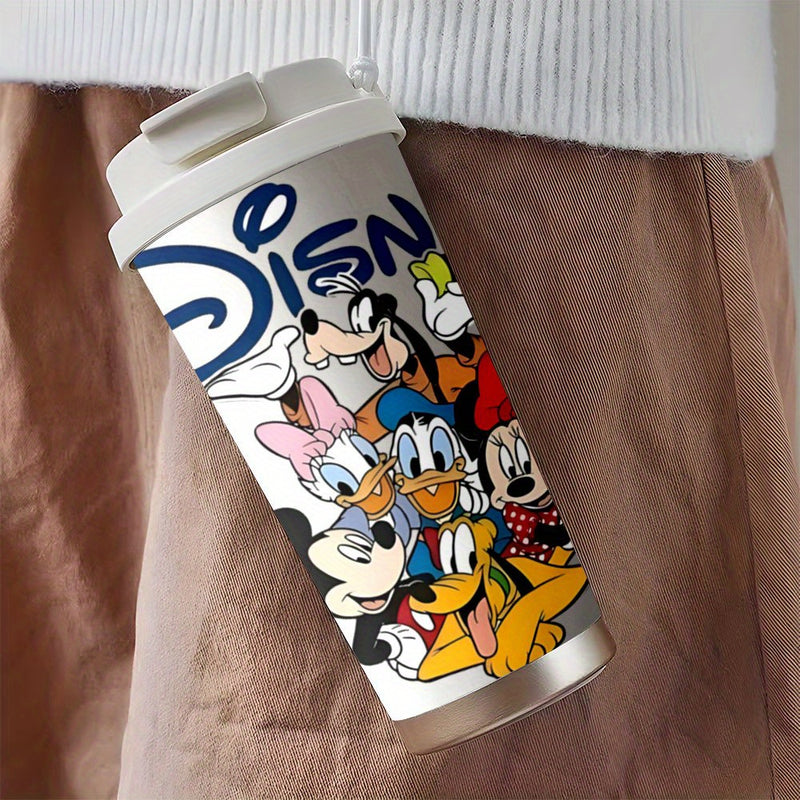 1 unidad de taza de viaje de 18 oz Disney Mickey Mouse, taza de acero inoxidable, termos a prueba de fugas con tapa para bebidas frías y calientes, ideal para actividades al aire libre y en el auto, modelo KFB03221