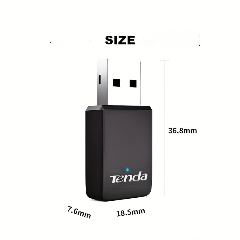 Adaptador inalámbrico Tenda U9 AC650Mbps, doble banda, autoinstalación, USB, 802.11ac, Ethernet, receptor inalámbrico ZZM TRADING