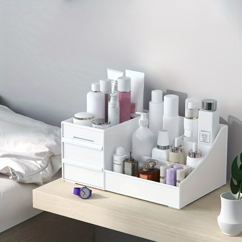 Organizador de Cajón Práctico y de Gran Capacidad para Cosméticos y Cuidado de la Piel - Solución de Almacenamiento Ajustable y Multiusos para Esenciales de Baño