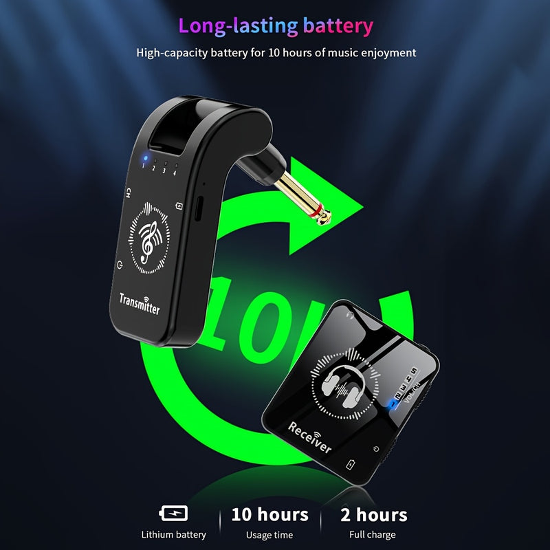 Sistema de monitorización intrauditivo inalámbrico de 2,4 G, transmisor giratorio de 282°, receptor de clip de collar portátil, emparejamiento automático recargable, baja latencia, distancia efectiva de 39,93 metros para estudio, ensayo de banda, actuaci