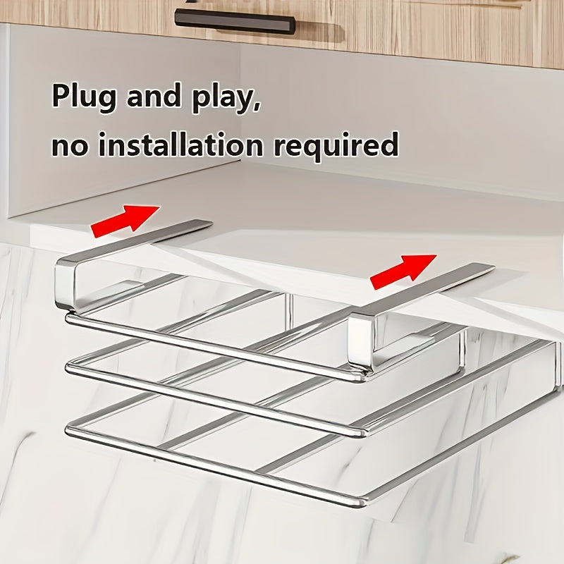 Estante de almacenamiento de cocina de doble capa con montaje en pared de acero inoxidable con acabado de madera - Diseño sin taladro para ahorrar espacio para tablas de corte, tapas, espátulas y utensilios - Organizador de puertas de armarios de cocina