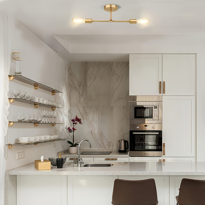 2 piezas de modernos candelabros de pared con bombillas Edison - Montaje semienterrado, diseño de metal negro, ideal para baño, pasillo, dormitorio y cocina (bombillas no incluidas), iluminación de baño | Lámpara de pared elegante | Lámpara de pared dura