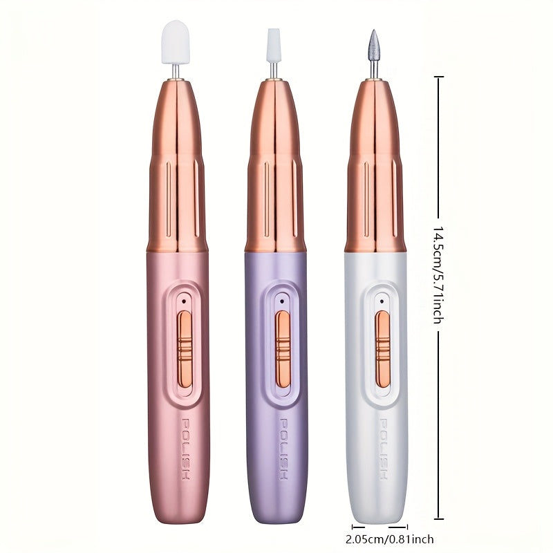 Afilador de uñas eléctrico, juego de manicura USB, herramienta de afeitado de uñas eléctrica con 5/17/34 cabezas reemplazables, máquina de cuidado de uñas y pies portátil, adecuada para uso en salones de belleza en casa, regalo para mujeres, regalo de Dí