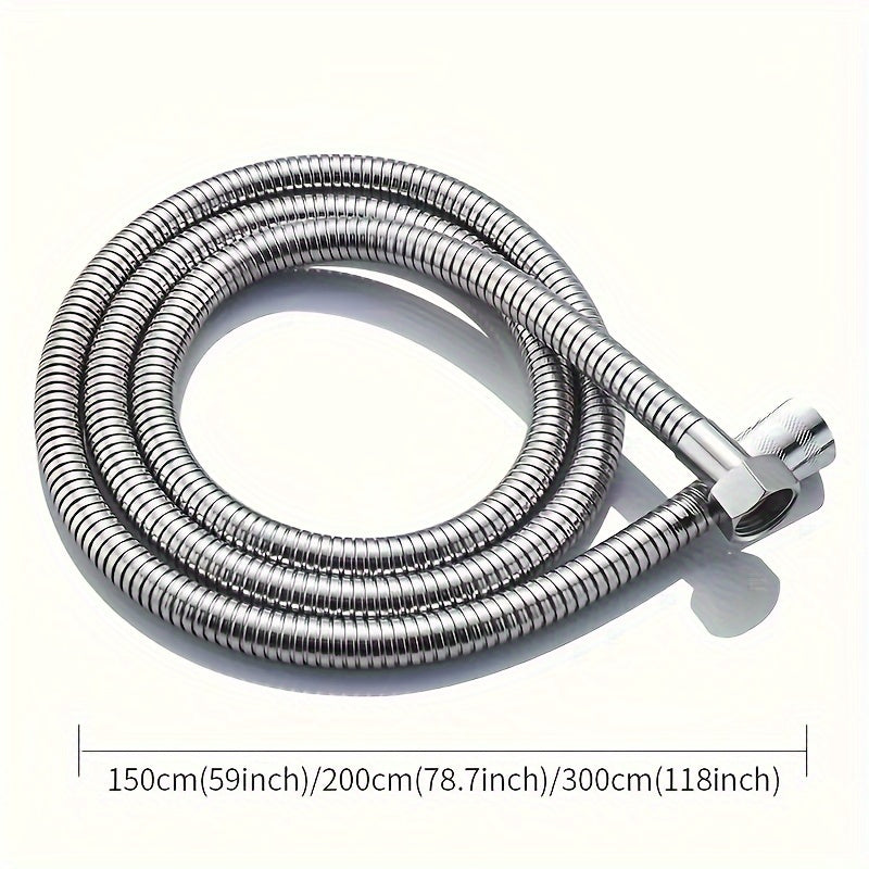 1pc Manguera de ducha de acero inoxidable, anti-torceduras y a prueba de fugas, manguera resistente a alta presión, conexión universal G 1/2", fácil instalación DIY, accesorio de baño
