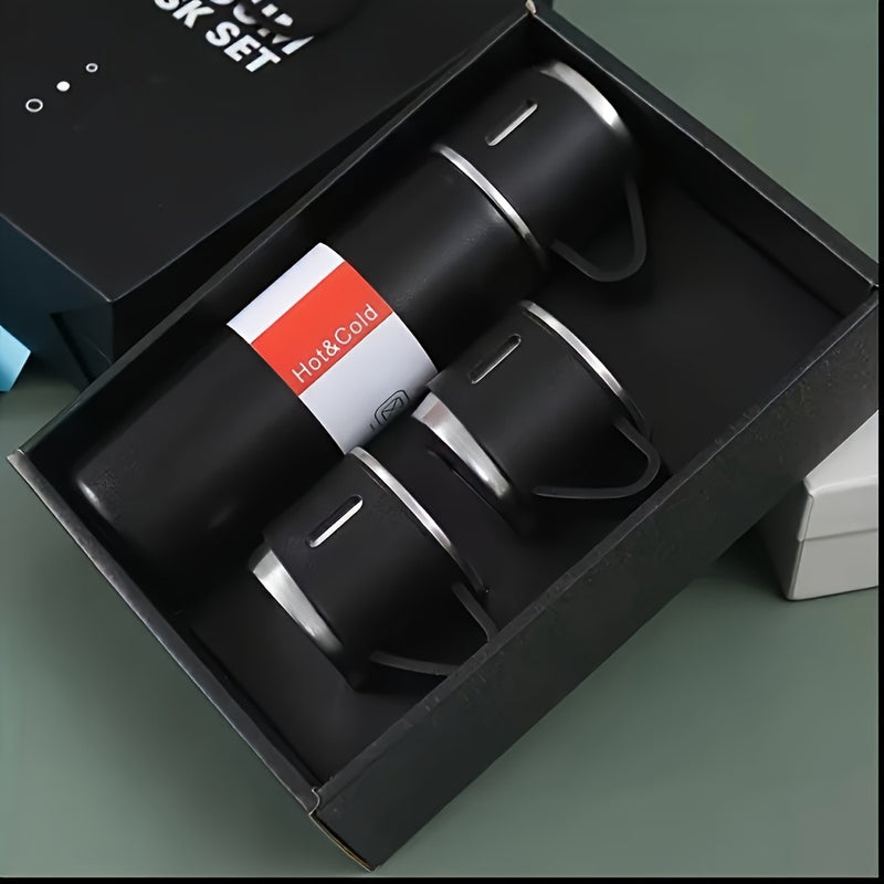 1 Juego de 16.9 onzas de botella de agua, juego de termo de vacío aislado de acero inoxidable - Taza de viaje con tapa, mantiene los bebidos calientes o fríos durante horas, perfecto para actividades al aire libre y uso en la oficina, vaso de agua