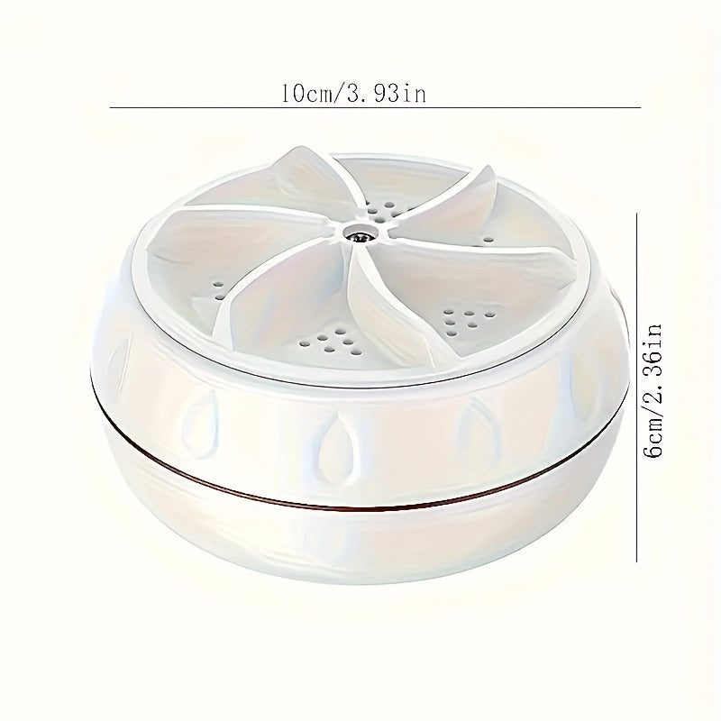 1pc Máquina de lavado portátil mini turbo, pequeña máquina de limpieza, alimentada por USB, lavadora de ropa ligera para calcetines, residencias universitarias y viajes