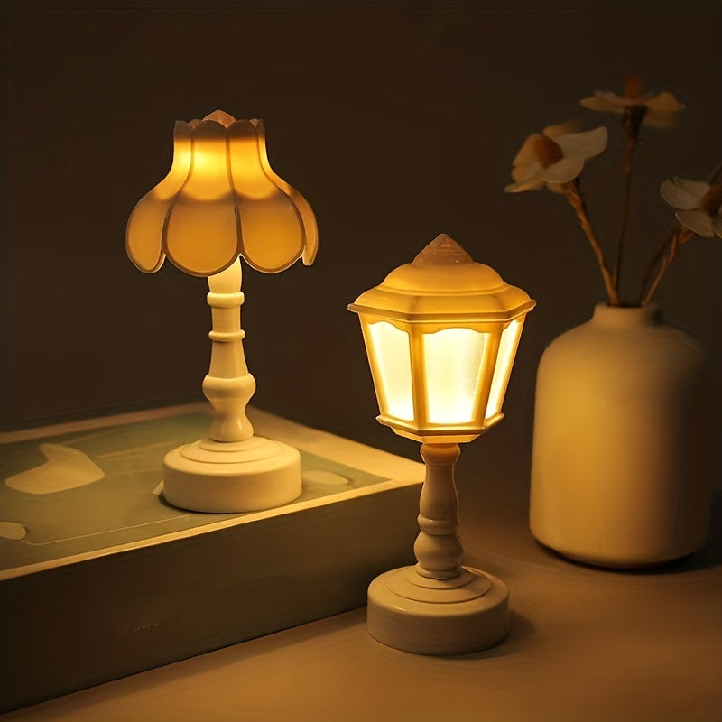 1Pza, Lámpara De Mesa Pequeña LED, Luz De Noche Transparente Acrílica, Retro Nostálgica, Adornos De Ambiente De Decoración Del Hogar, Mini Lámpara Para Mesa Pequeña.