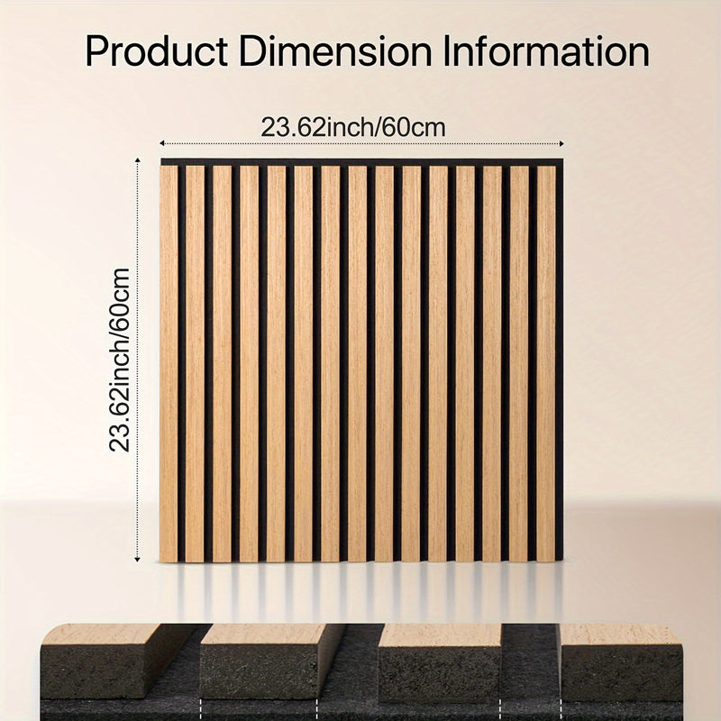 4pcs Paneles Absorbentes de Sonido de Tiras de Madera, Para Decoración de Moda y Reducción de Ruido, Paneles de Textura 3D para Techos y Paredes, Decoración Interior Moderna, Fondo de TV, Sala de Estar