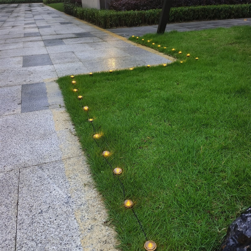 1 unidad, 15 luces, lámpara solar LED para césped, luz guía exterior, luz decorativa de jardín para caminos, ideal para jardines, camping, fiestas, decoración de bodas, cumpleaños y Navidad, crea ambiente en patios y exteriores