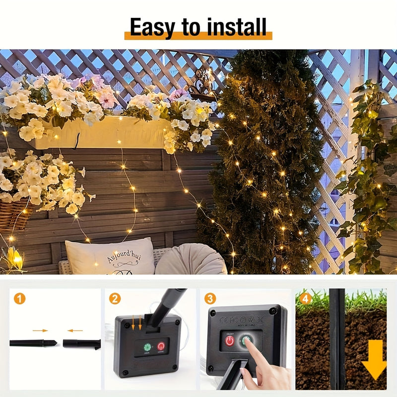 1pc decoración de luces LED para escenario, lámpara solar exterior IP65, 8 modos, iluminación ambiental para escenarios, ideal para jardines, fiestas, bodas, Halloween y Navidad