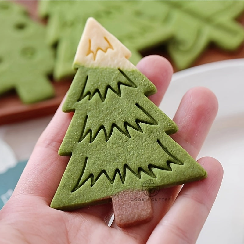 Molde de galletas de árbol de Navidad estilo nórdico - Herramienta de repostería DIY de plástico para galletas caseras, perfecta para Navidad, Acción de Gracias, Día de San Valentín y Día de la Madre, esenciales para la repostería festiva | Moldes decora