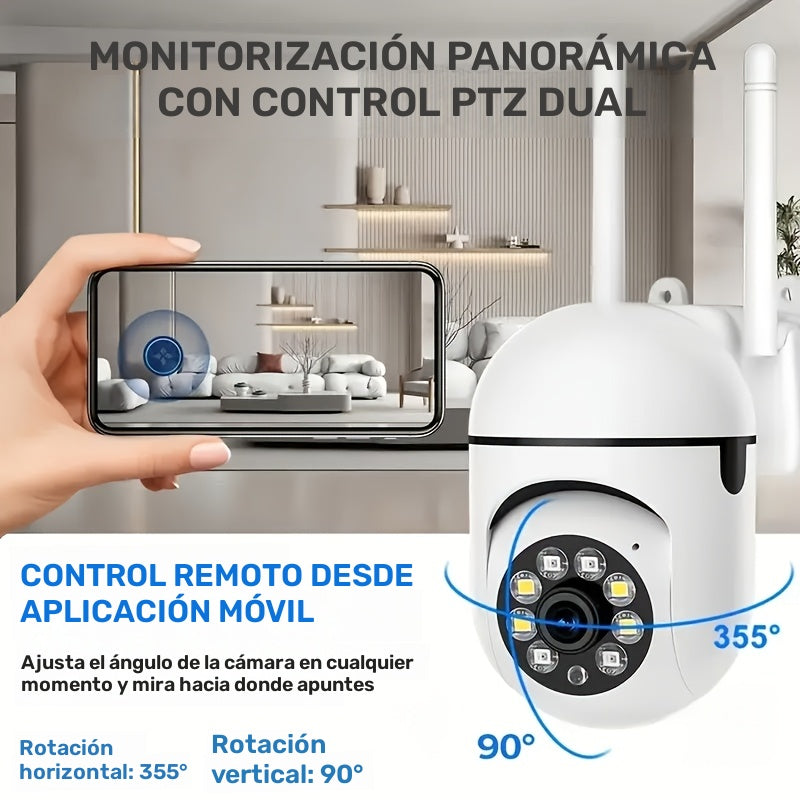 JOOAN Cámara de Seguridad WiFi HD 1080P con Audio Bidireccional, PTZ, Visión Nocturna a Color, Detección de Movimiento, Alimentación por USB, Ángulo de Visión de 360°, Compartir entre Múltiples Usuarios, Compatible con Smartphones Android - No Requiere B