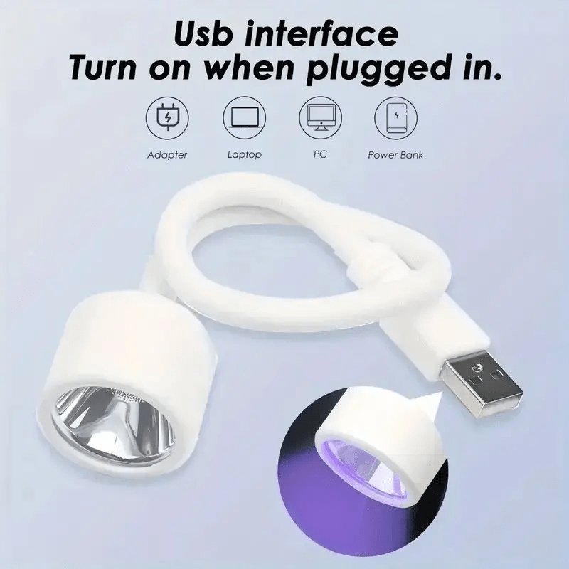 1pc/2pcs Luz Flexible para Secar Gel de Uñas Mini, Secador Plástico con USB, Herramienta de Manicura sin Aroma para Mujeres, Sin Batería ni Adaptador Incluido
