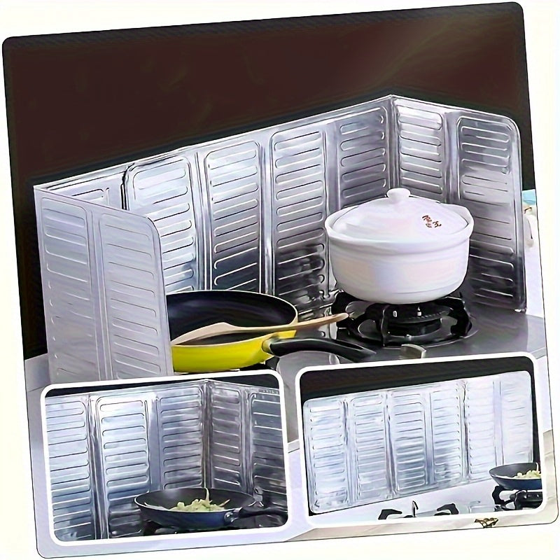 Protector de Encimera Autoadhesivo sin Taladro - Aleación de Aluminio Resistente a Altas Temperaturas, Antimanchas y Anti-moho con Bordes Verticales para Fácil Limpieza, Compatible con Estufas de Gas y Eléctricas, Solución Ahorradora de Espacio, Cubierta