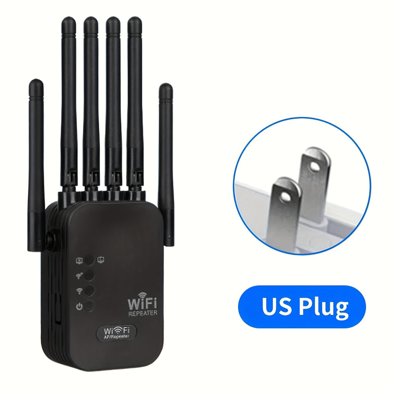 Amplificador de señal WiFi para hogar - Extensor de Internet, amplificador de WiFi, alcance largo hasta 12880 pies cuadrados y 120 dispositivos, repetidor de WiFi.