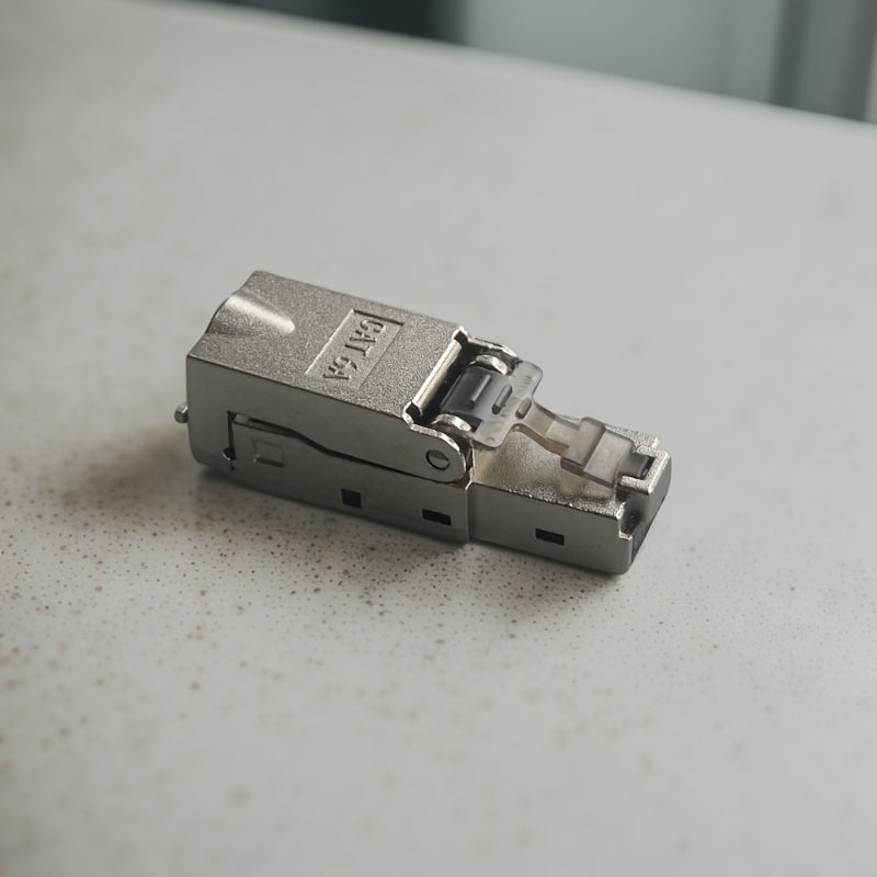 Conector RJ45-CAT.6A sin herramientas, adaptador de red Ethernet con conector RJ45 8P8C, carcasa metálica - No se requiere cableado, compatible con Alexa, ideal para la configuración de redes de computadoras, adaptador de red Ethernet para computadoras.